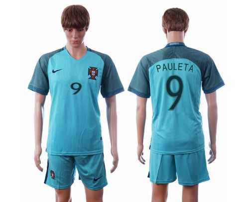 Portugal #9 Pauleta Away Soccer Country Jersey