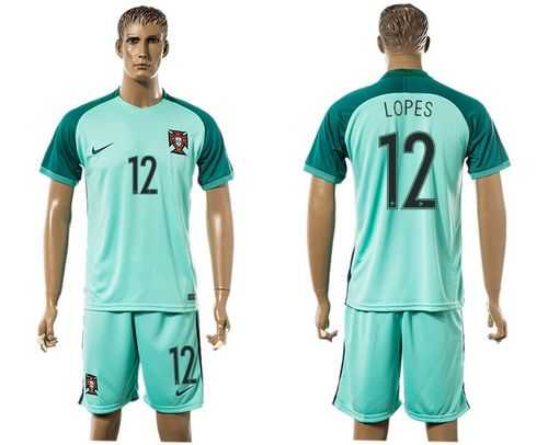 Portugal #12 Lopes Away Soccer Country Jersey