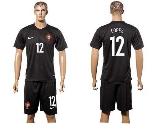 Portugal #12 Lopes SEC Away Soccer Country Jersey