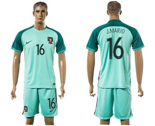 Portugal #16 J.Mario Away Soccer Country Jersey
