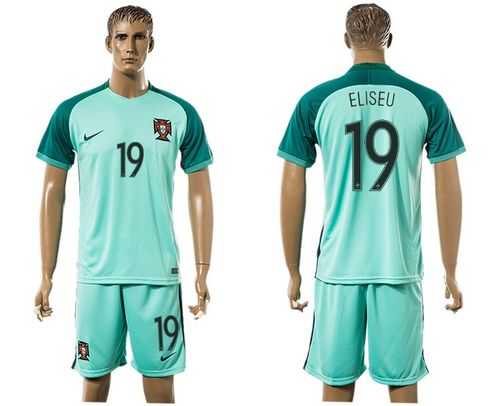 Portugal #19 Elisheu Away Soccer Country Jersey