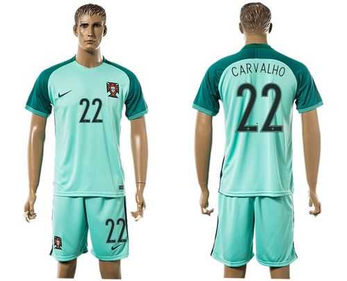 Portugal #22 Carvalho Away Soccer Country Jersey