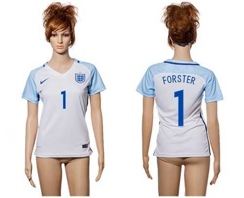 Women's England #1 Forster Home Soccer Country Jersey