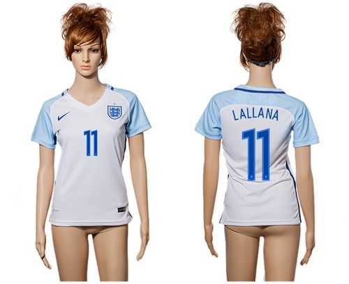 Women's England #11 Lallana Home Soccer Country Jersey