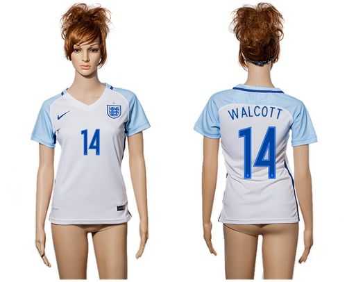 Women's England #14 Walcott Home Soccer Country Jersey