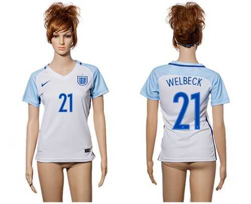 Women's England #21 Welbeck Home Soccer Country Jersey