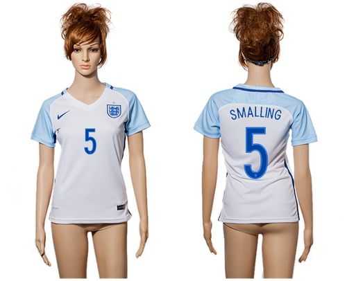 Women's England #5 Smalling Home Soccer Country Jersey