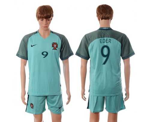 Portugal #9 Eder Away Soccer Country Jersey