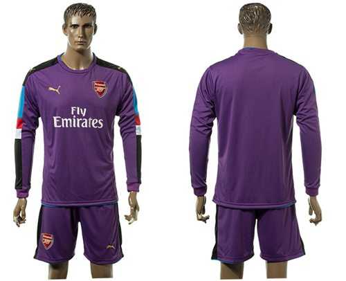 Arsenal Blank Purple Goalkeeper Long Sleeves Soccer Club Jersey