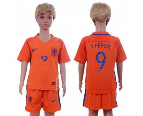 Holland #9 V.persie Home Kid Soccer Country Jersey