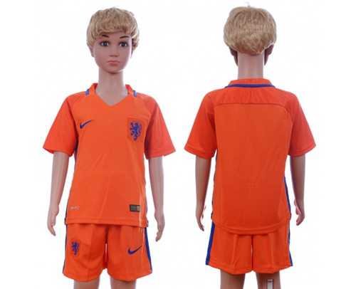 Holland Blank Home Kid Soccer Country Jersey