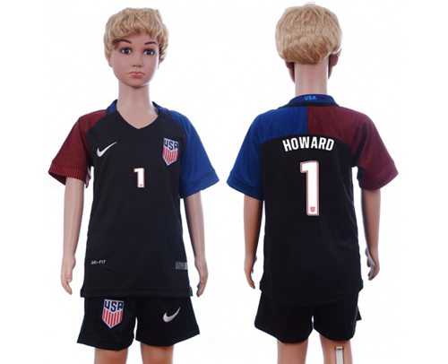 USA #1 Howard Away Kid Soccer Country Jersey