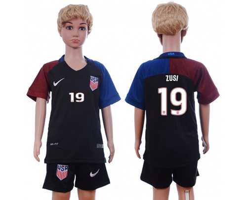 USA #19 Zusi Away Kid Soccer Country Jersey