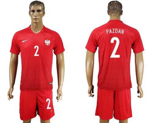 Poland #2 Pazdan Away Soccer Country Jersey