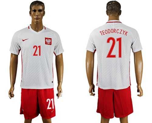 Poland #21 Teodorczyk Home Soccer Country Jersey
