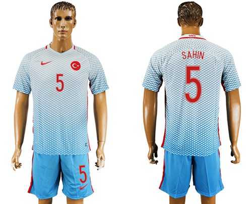 Turkey #5 Sahin Away Soccer Country Jersey
