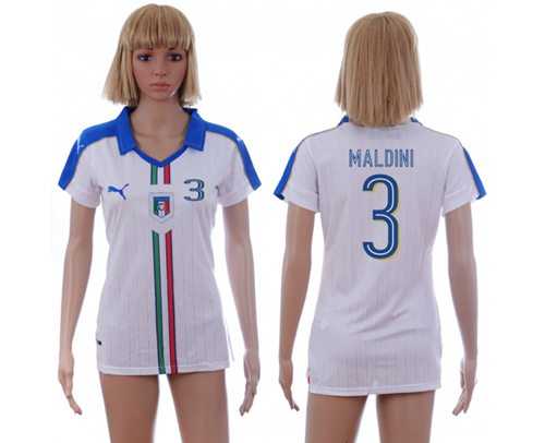 Women's Italy #3 Maldini Away Soccer Country Jersey