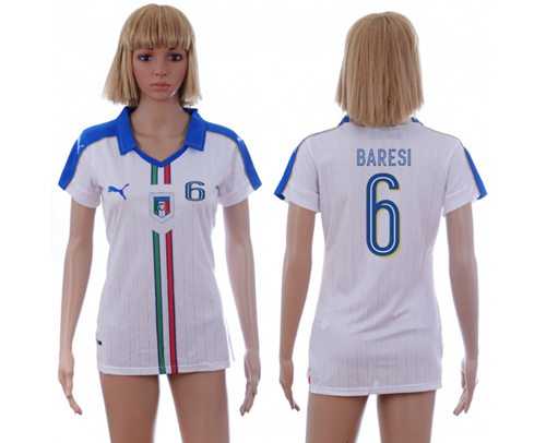Women's Italy #6 Baresi Away Soccer Country Jersey