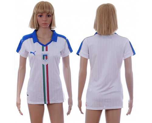 Women's Italy Blank Away Soccer Country Jersey