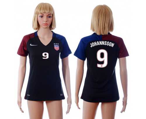 Women's USA #9 Johannsson Away Soccer Country Jersey