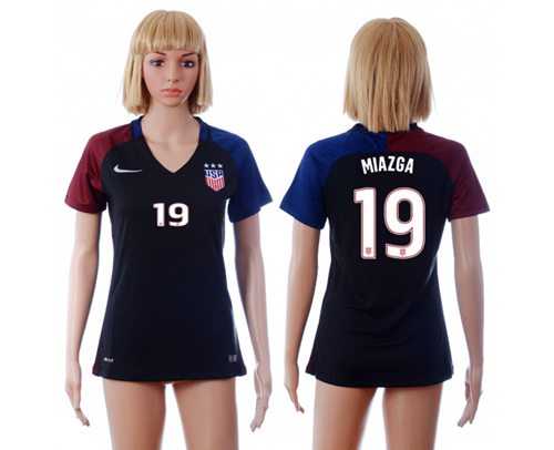 Women's USA #19 Miazga Away Soccer Country Jersey