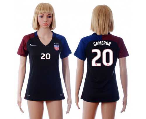 Women's USA #20 Cameron Away Soccer Country Jersey