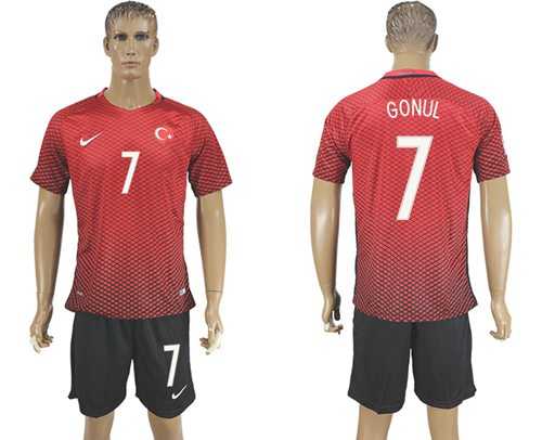 Turkey #7 Gonul Home Soccer Country Jersey