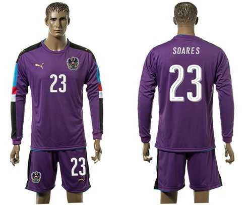 Austria #23 Soares Purple Goalkeeper Long Sleeves Soccer Country Jersey