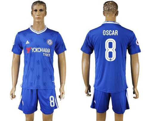Chelsea #8 Oscar UEFA Champions League Home Soccer Club Jersey