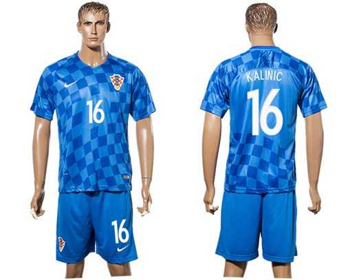 Croatia #16 Kalinic Away Soccer Country Jersey