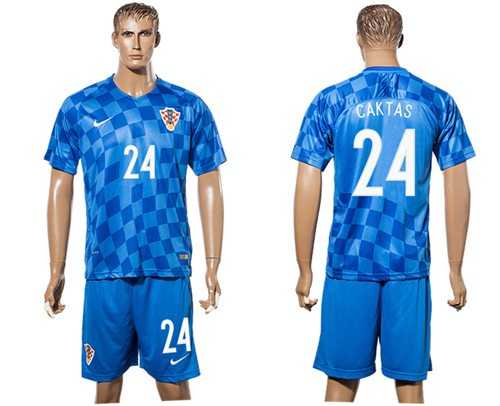 Croatia #24 Caktas Away Soccer Country Jersey