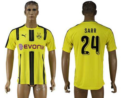 Dortmund #24 Sarr Home Soccer Club Jersey