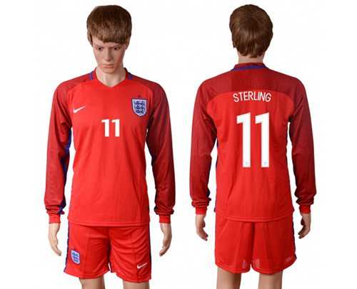 England #11 Sterling Away Long Sleeves Soccer Country Jersey