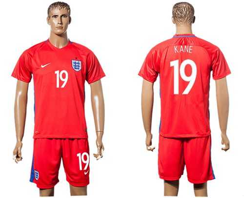 England #19 Kane Away Soccer Country Jersey