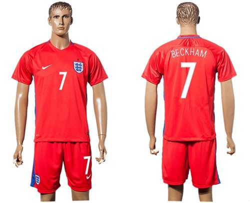 England #7 Beckham Away Soccer Country Jersey