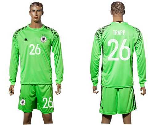 Germany #26 Trapp Green Goalkeeper Long Sleeves Soccer Country Jersey