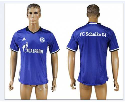 Schalke 04 Blank Blue Home Soccer Club Jersey