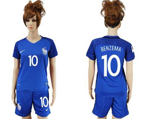 Women's France #10 Benzema Home Soccer Country Jersey