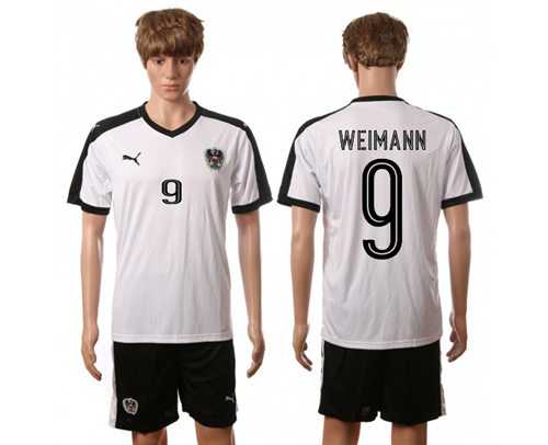 Austria #9 Weimann White Away Soccer Country Jersey