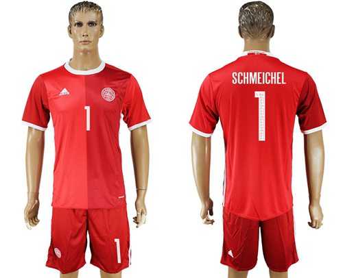 Danmark #1 Schmeichel Red Home Soccer Country Jersey