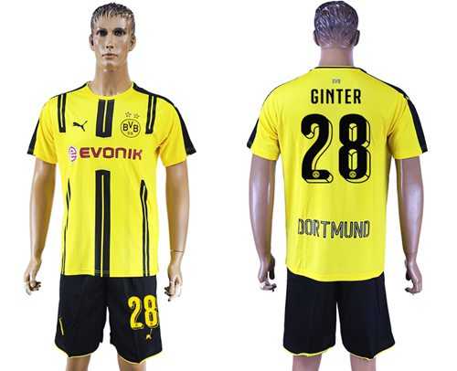 Dortmund #28 Ginter Home Soccer Club Jersey