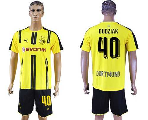Dortmund #40 Dudziak Home Soccer Club Jersey