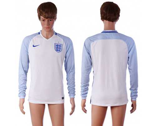 England Blank Home Long Sleeves Soccer Country Jersey