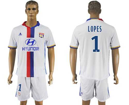 Lyon #1 Lopes Home Soccer Club Jersey