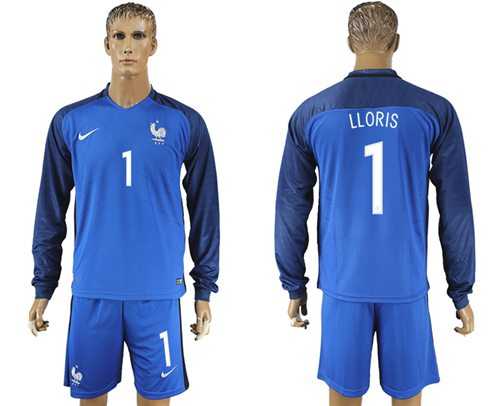 France #1 LLORIS Home Long Sleeves Soccer Country Jersey