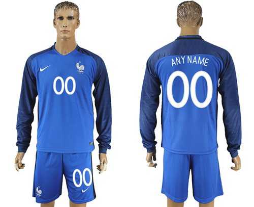 France Personalized Home Long Sleeves Soccer Country Jersey