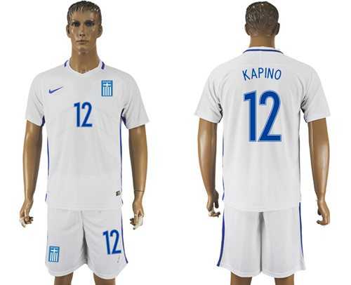 Greece #12 Kapino Home Soccer Country Jersey