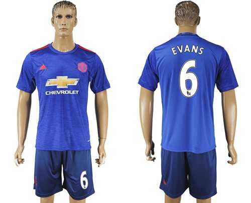 Manchester United #6 Evans Away Soccer Club Jersey