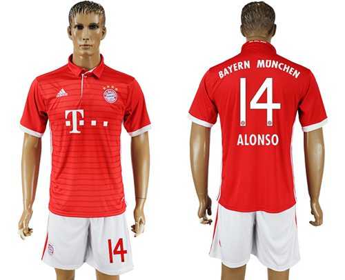 Bayern Munchen #14 Alonso Home Soccer Club Jersey