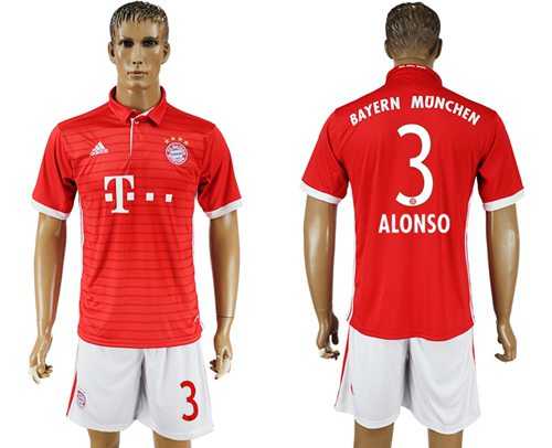 Bayern Munchen #3 Alonso Home Soccer Club Jersey